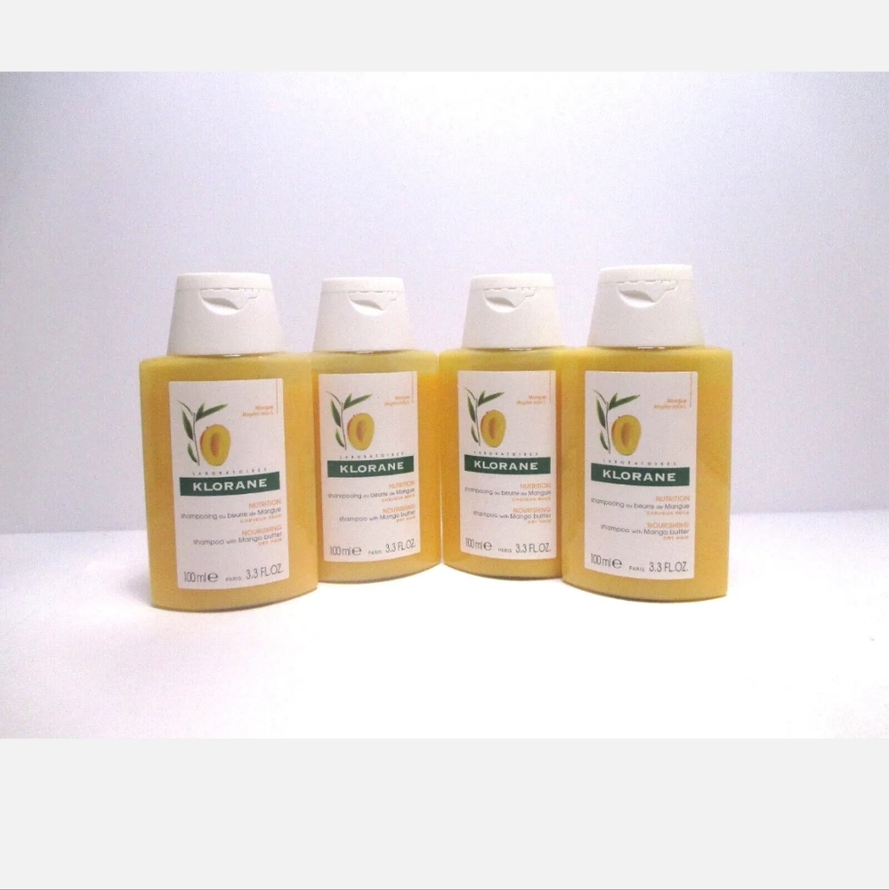 KLORANE NOURISHING SHAMPOO WITH MANGO BUTTER DRY HAIR 3.3 OZ / 4 PC LOT